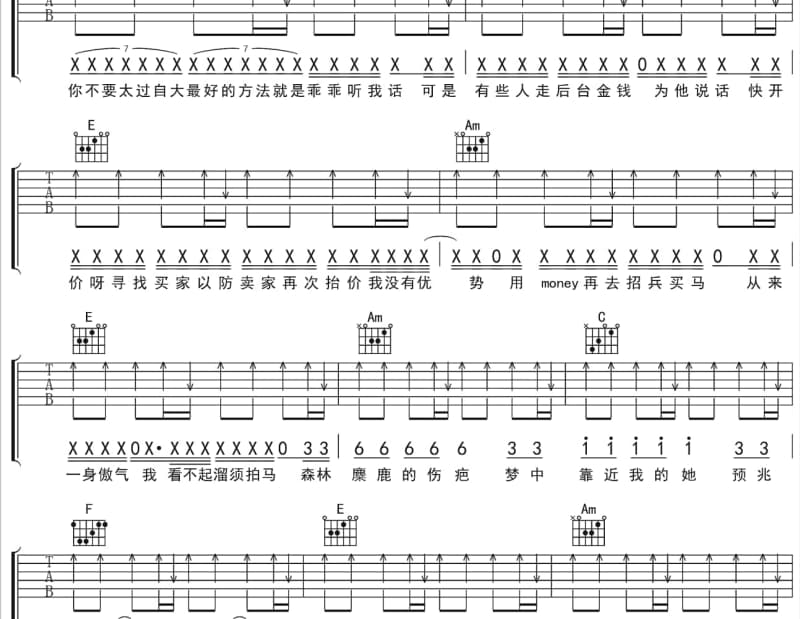 《麋鹿》吉他谱_韩可可
