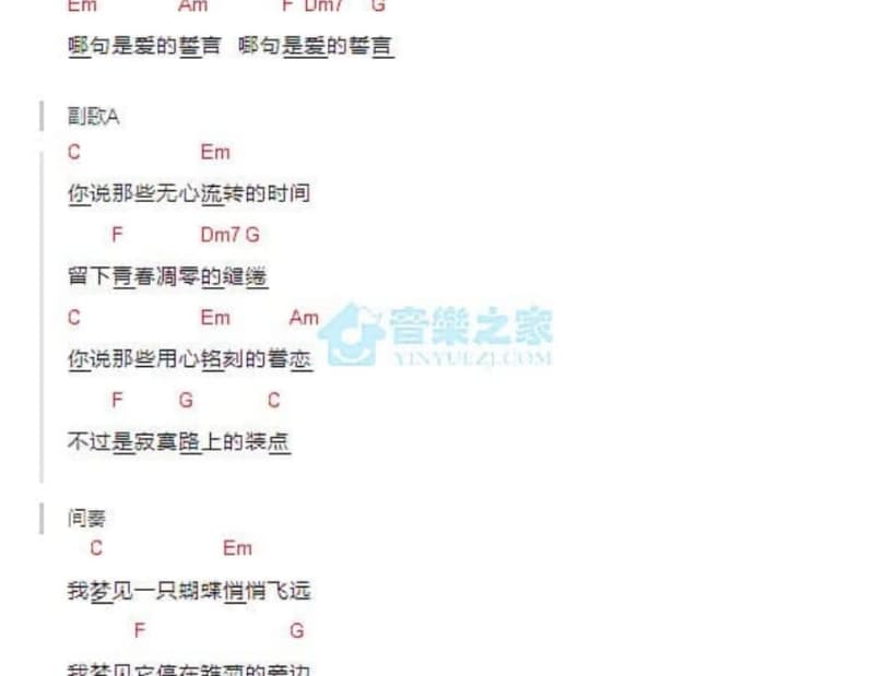 《泪如雨下》吉他谱_雨霖枫
