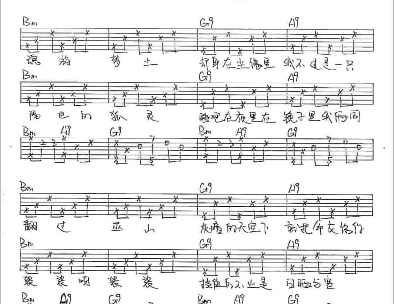《拉萨河》吉他谱_韩敏