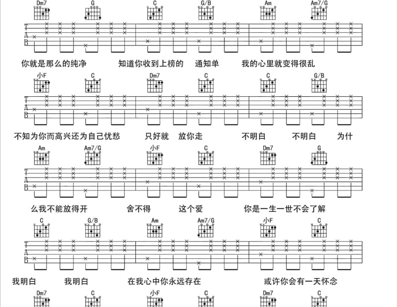 《一生有多少个明天》吉他谱_雨中百合