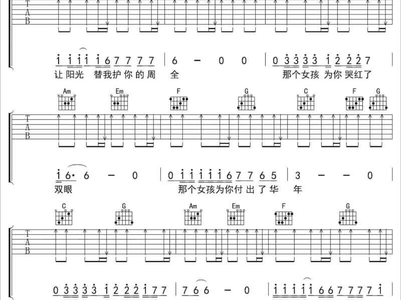 《骗了我还要伤害我》吉他谱_刘雨Key