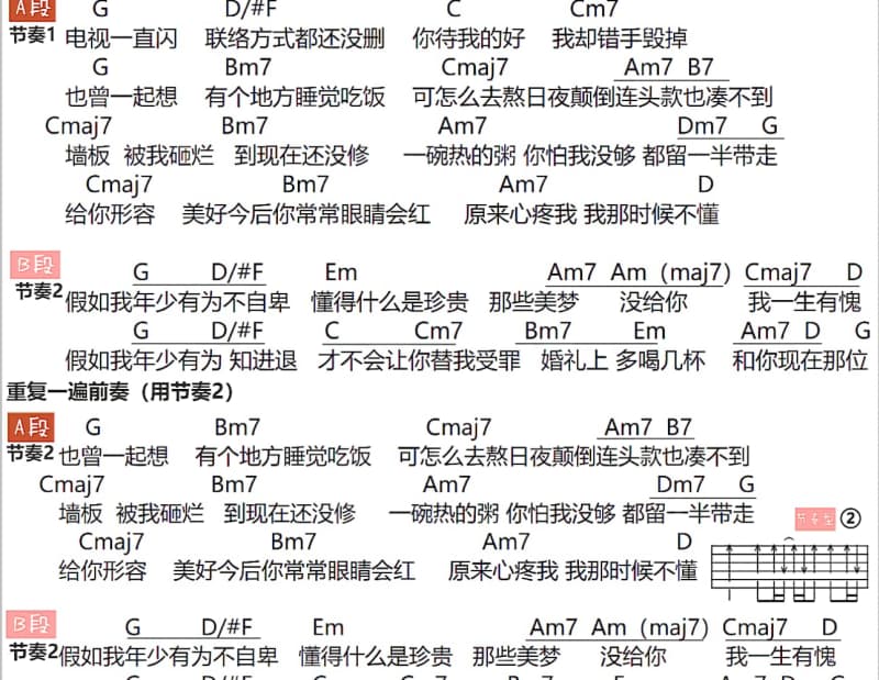 《人间清欢》吉他谱_玉兔