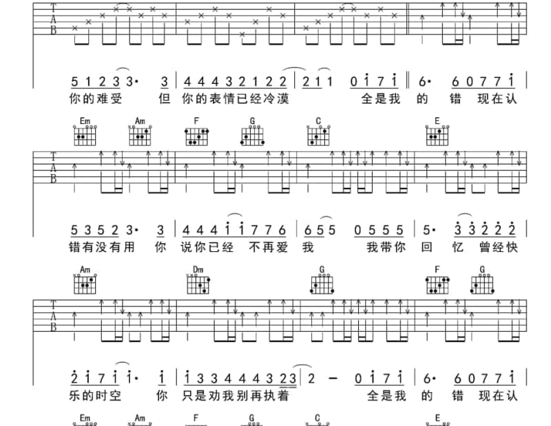 《十字街头》吉他谱_郁可唯