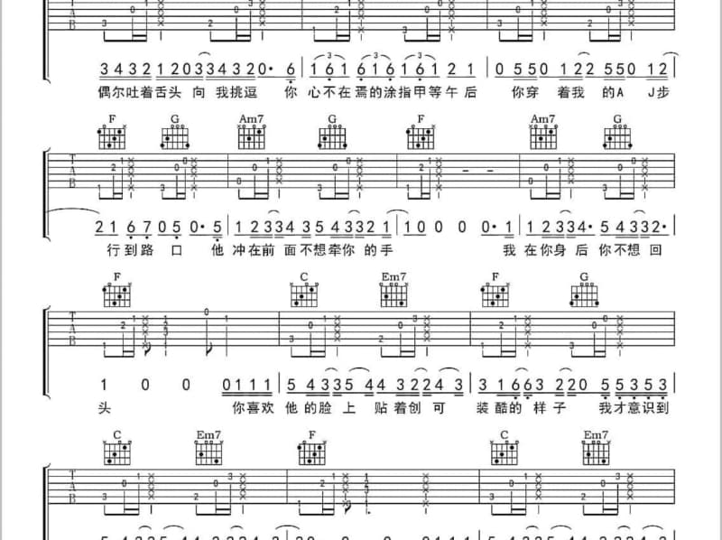 《塞班塞班》吉他谱_刘雨Key