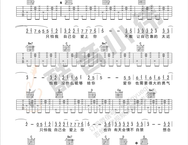 《爱你不能忘》吉他谱_袁惜君