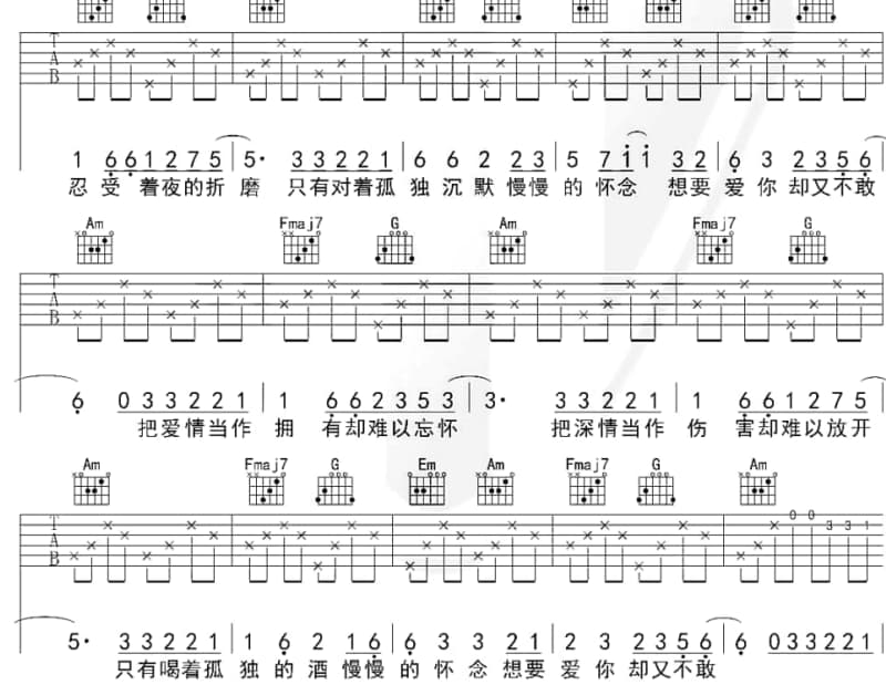 《天分》吉他谱_詹思祺