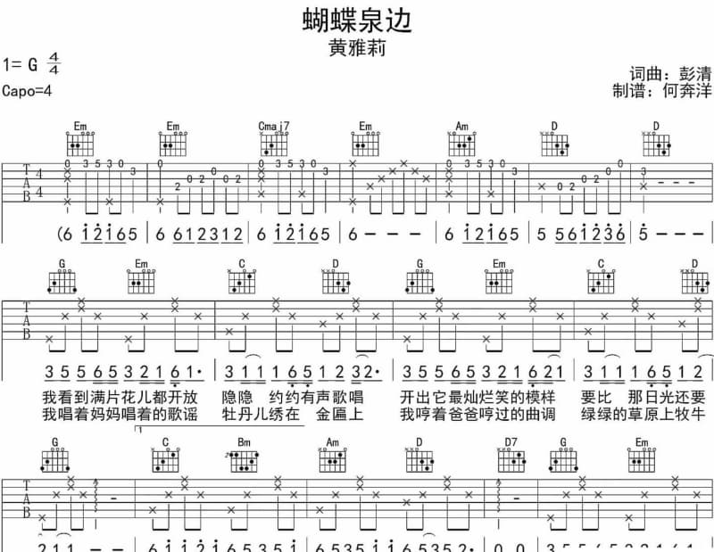 《年少轻狂》吉他谱_张碧晨