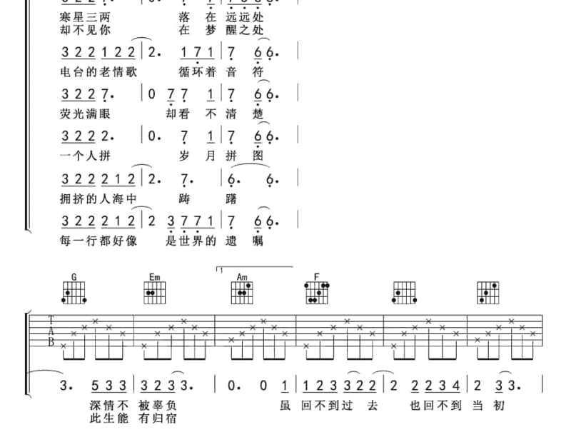 《小倩》吉他谱_张碧格