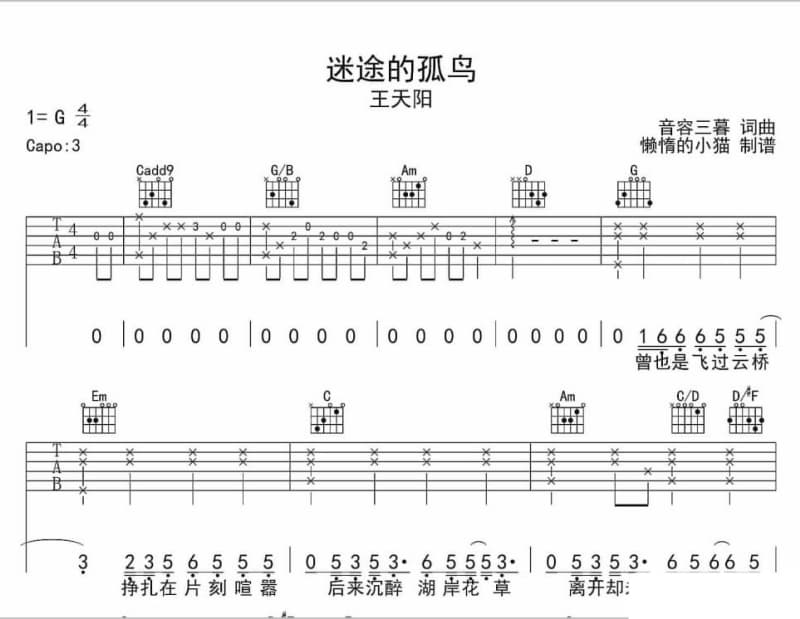 《直到再次相遇》吉他谱_张楚寒