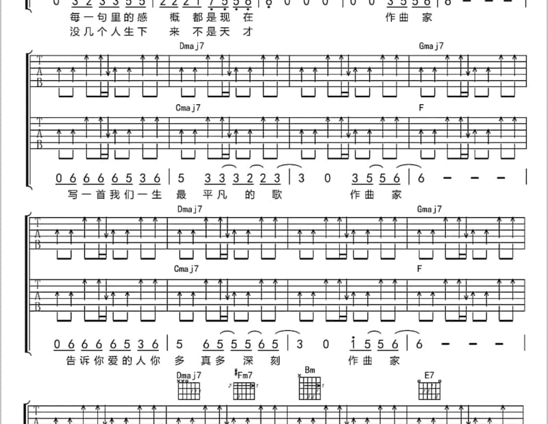 《808》吉他谱_张靓颖