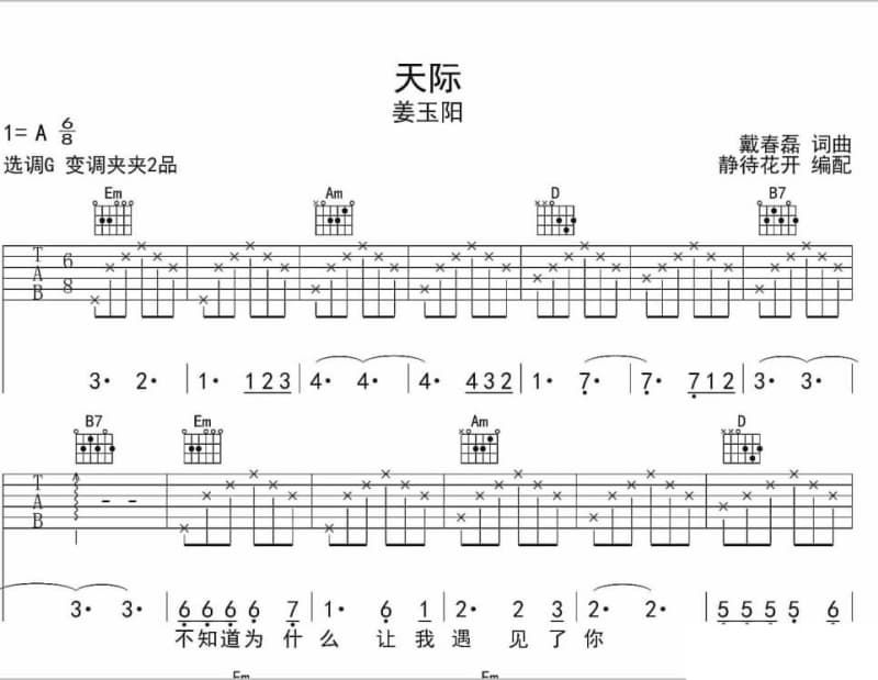 《你的转身留下我的泪》吉他谱_张龙珍