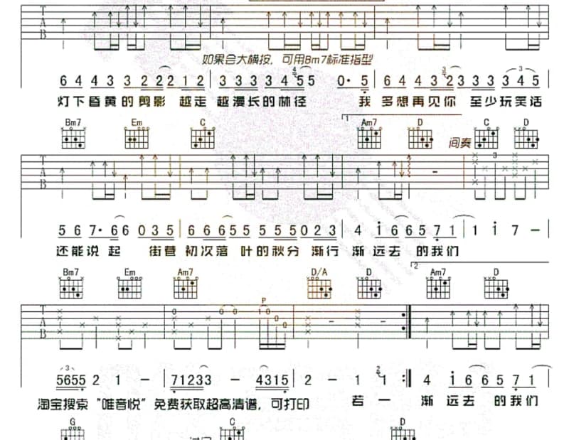《远方》吉他谱_杭娇