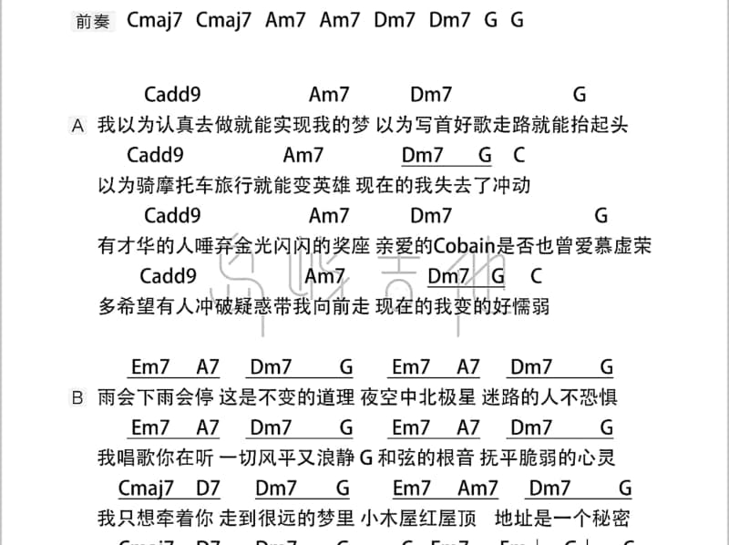 《我的梦和你在一起》吉他谱_黄鹤翔