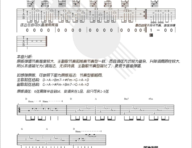 《白衣天使》吉他谱_张锐锋