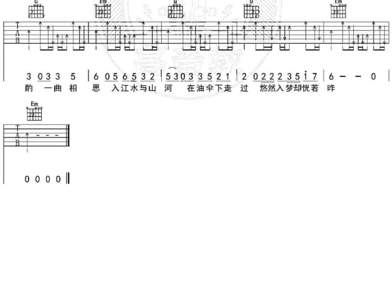《没出息》吉他谱_张书瑶 