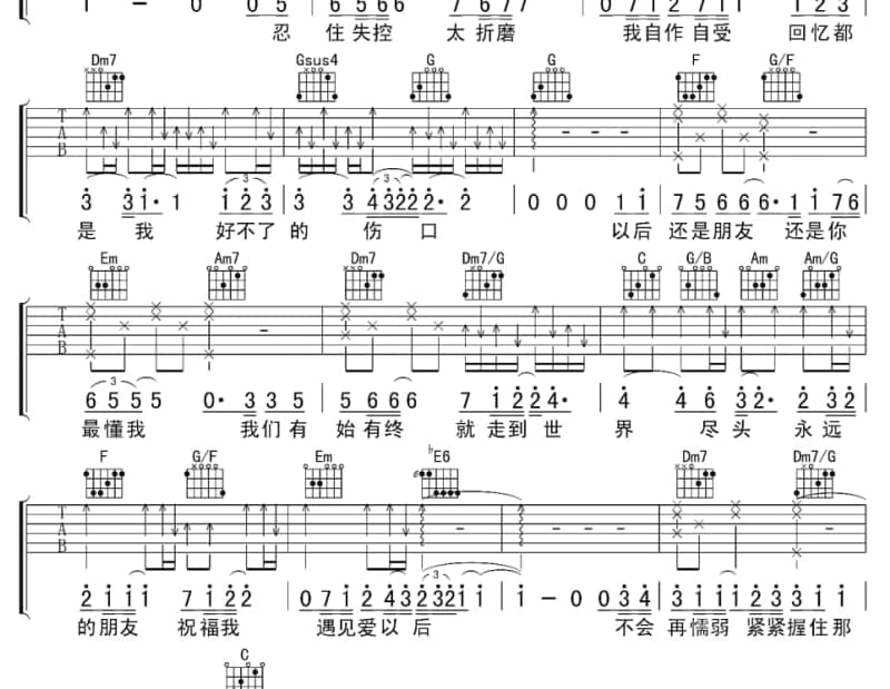 《无声》吉他谱_张玮伽