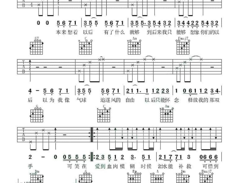 《伯虎说》吉他谱_张晓涵