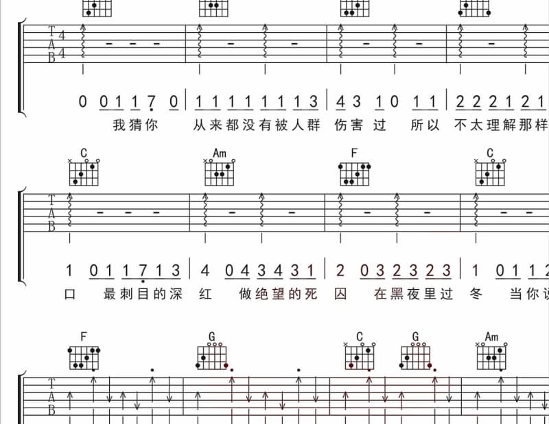 《怎么忽然就成了这样》吉他谱_张芯