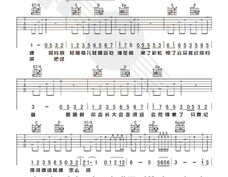《江南柳》吉他谱_张也