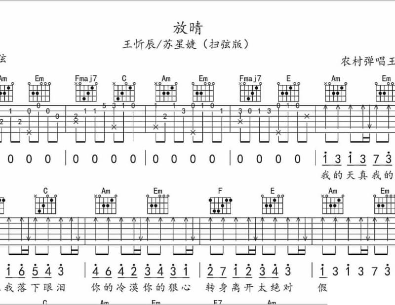 《念》吉他谱_张叶蕾