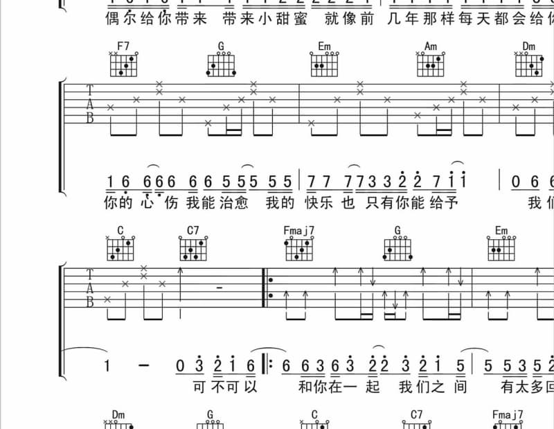《山路弯弯》吉他谱_张怡萱
