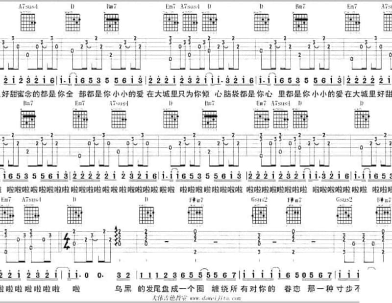 《我想我是猫》吉他谱_张中尧