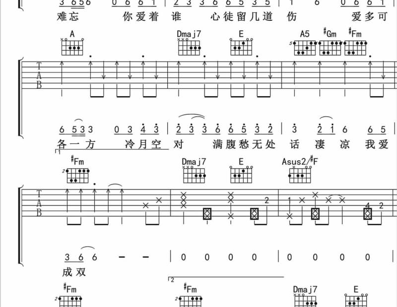 《一个人的晚风》吉他谱_赵乃吉