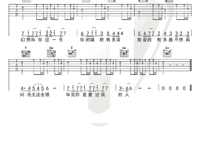 《背叛爱情的人》吉他谱_赵洋
