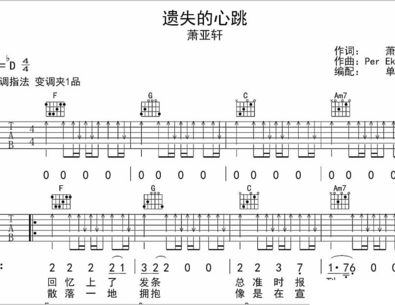 《想你一回心痛一回》吉他谱_赵洋
