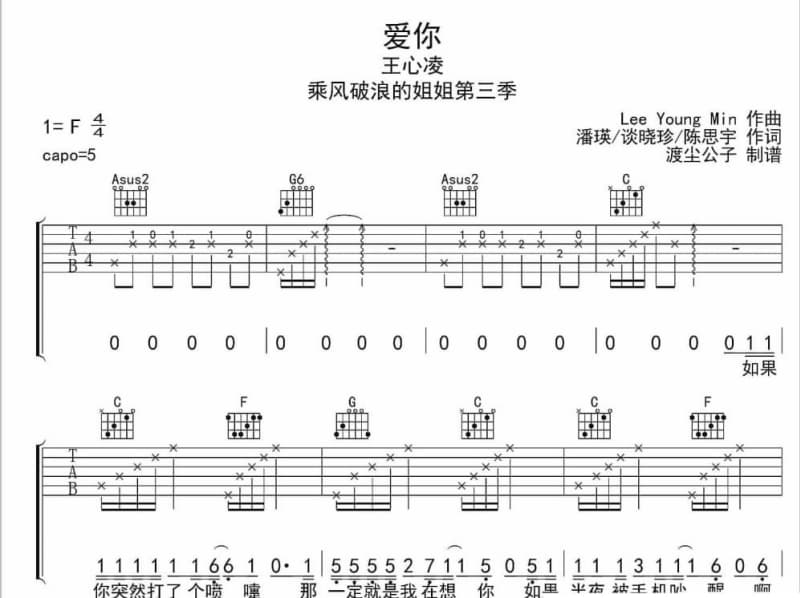 《寂寞红绿灯》吉他谱_六哲