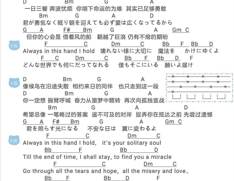 《龙岗之恋》吉他谱_支慧
