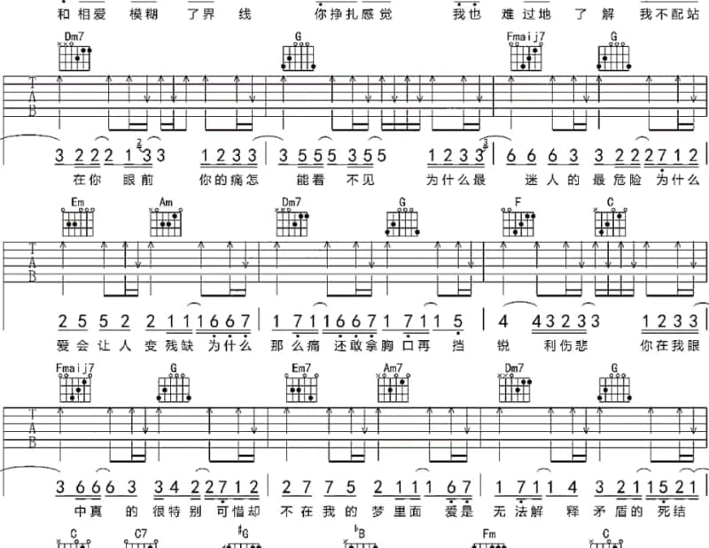 《Fallin'》吉他谱_凯瑟喵