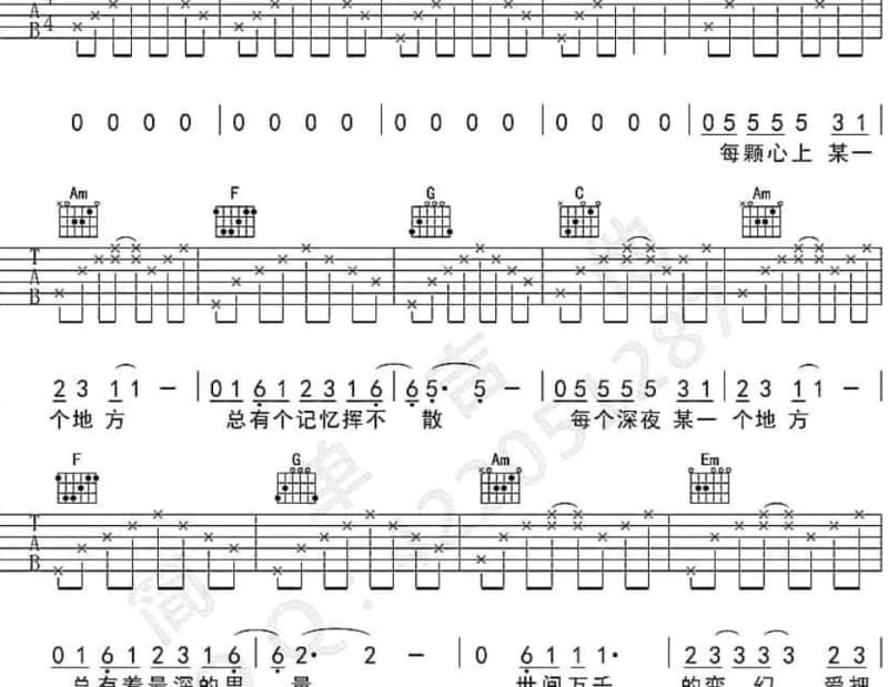《依恋》吉他谱_乔维怡