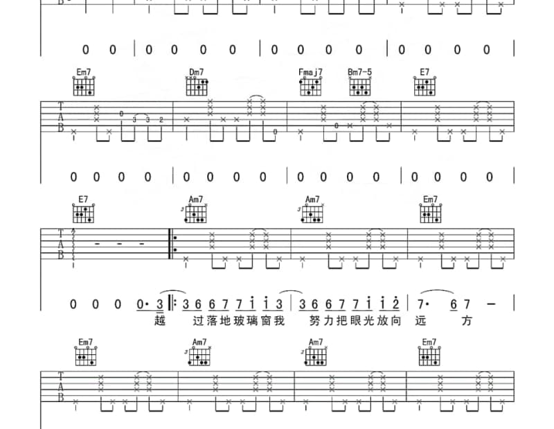 《心非所属》吉他谱_周笔畅
