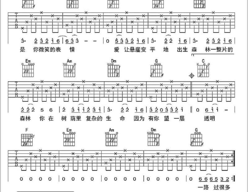 《只剩我一个》吉他谱_周笔畅
