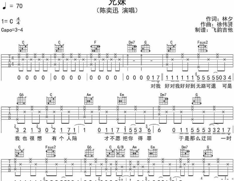 《乐逍遥》吉他谱_周诗雅