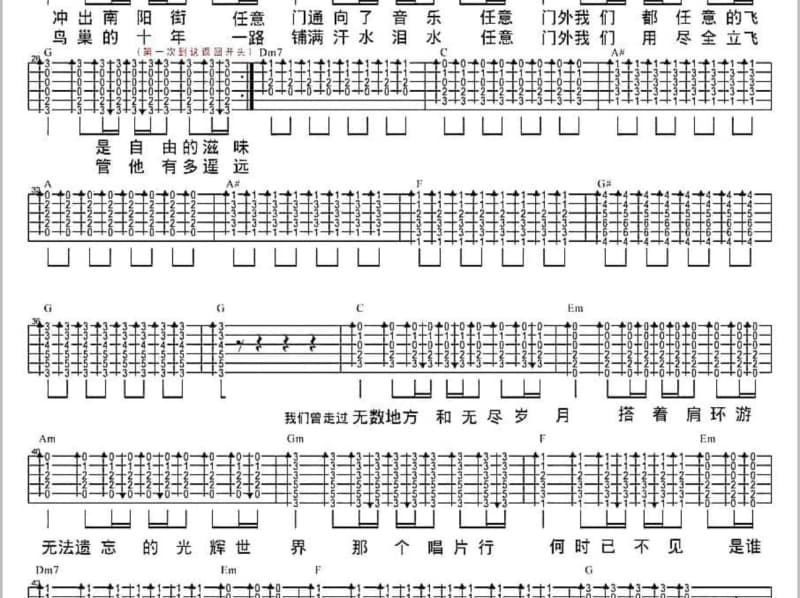 《老司机Dj版》吉他谱_龙奔