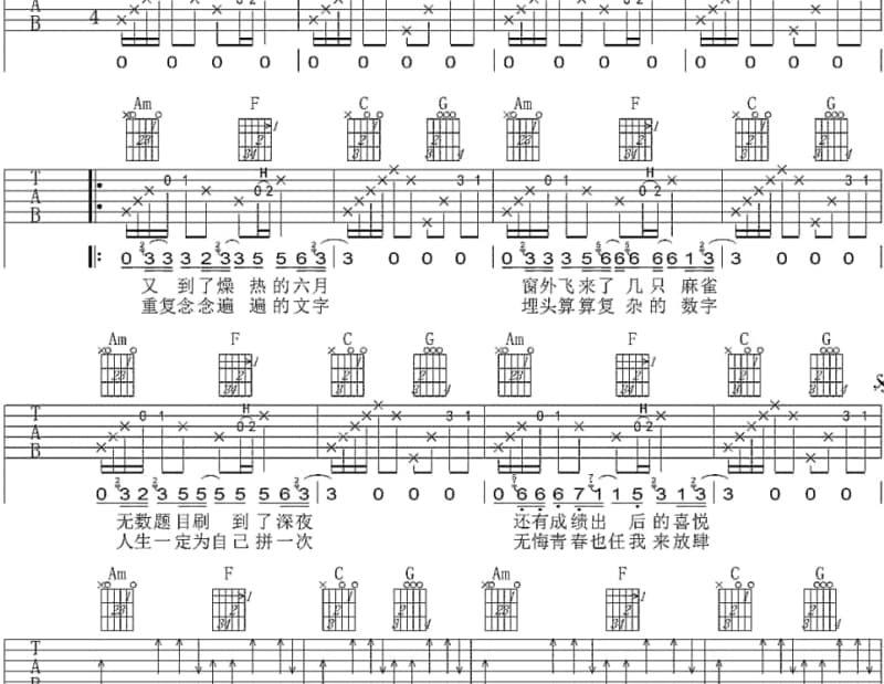 《泪滴》吉他谱_朱桦