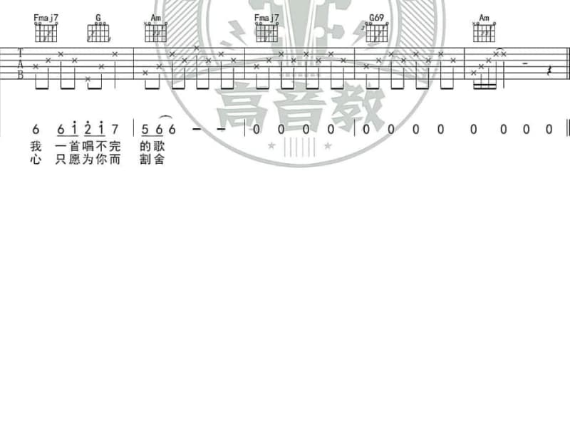 《啊！莫愁莫愁》吉他谱_朱明瑛