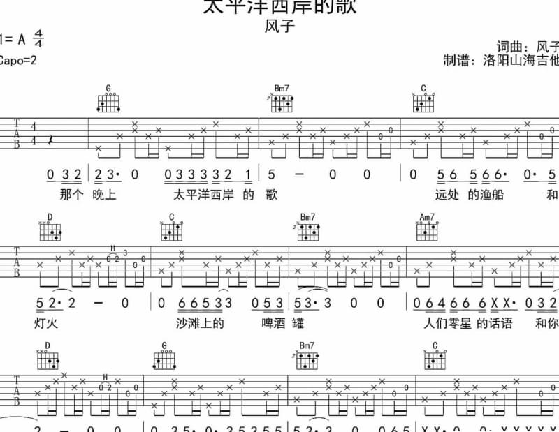 《如果你要走》吉他谱_虹美