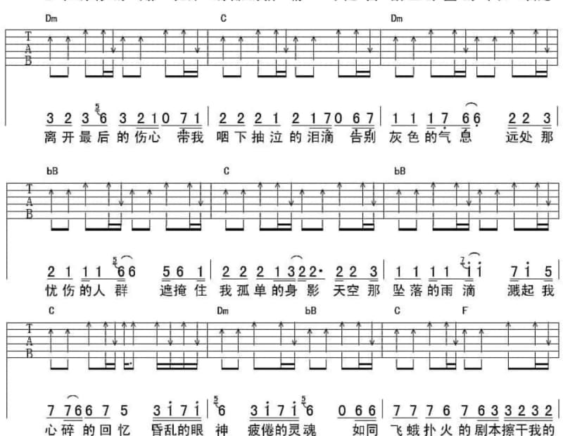 《情网》吉他谱_任静