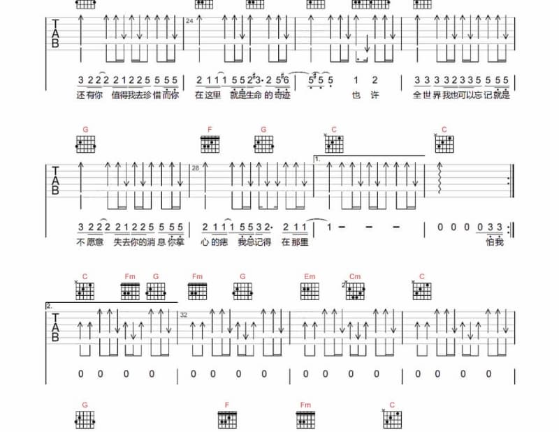 《一念逍遥》吉他谱_任然