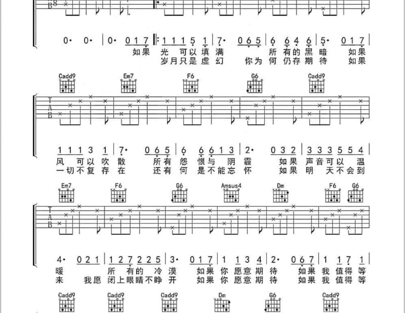 《写给你的十八行诗》吉他谱_兔子牙