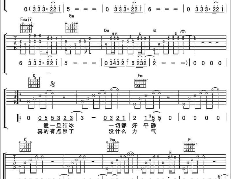 《黑缎子坎肩》吉他谱_乌兰齐齐格