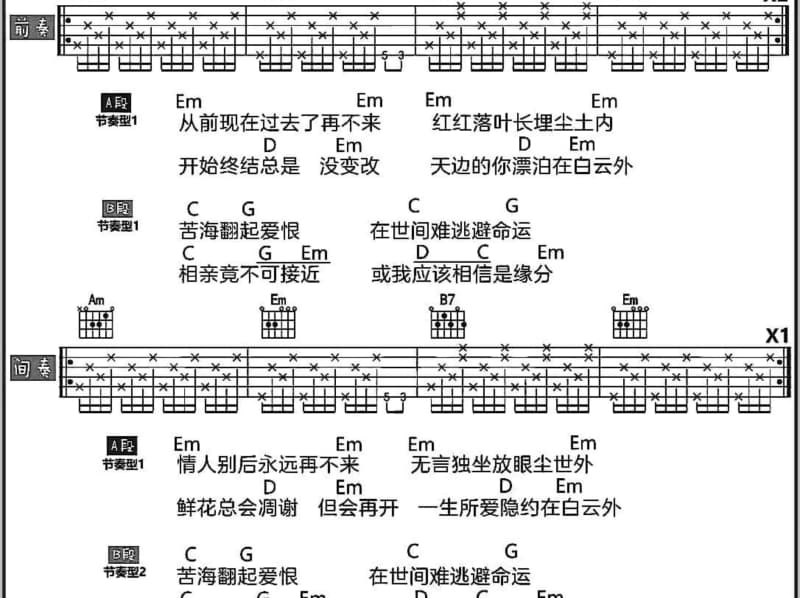 《新别亦难》吉他谱_隆熙俊