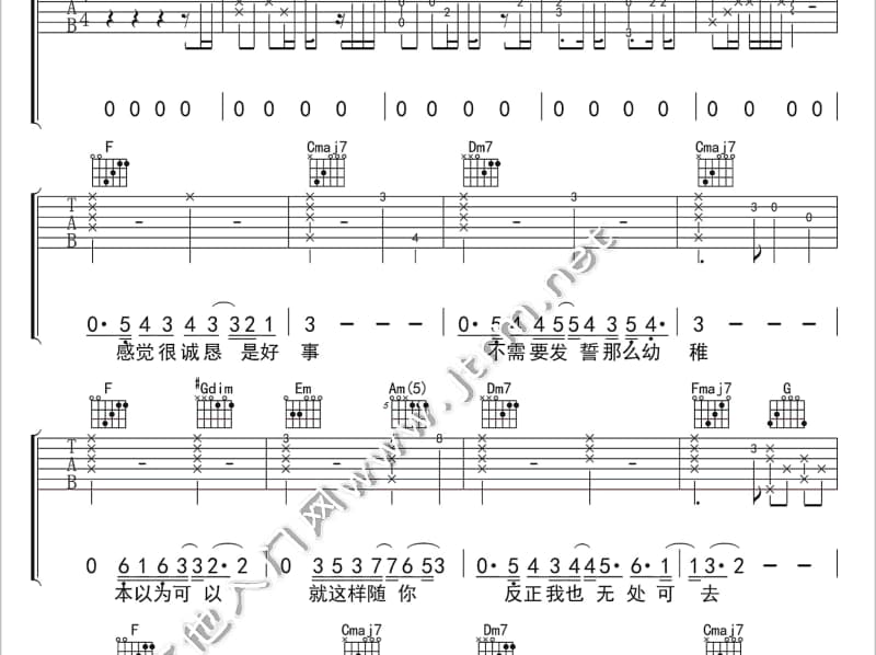 《你是我的止疼药》吉他谱_楼宏章