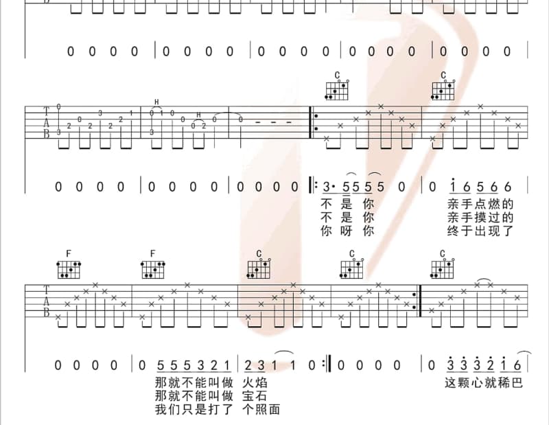 《拍拍拍》吉他谱_吴娜