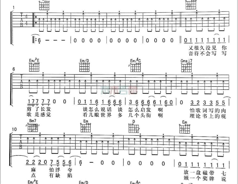 《不爱我早点说》吉他谱_丁天媛
