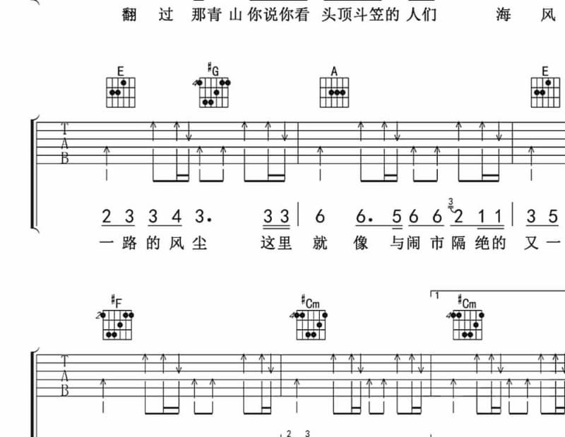 《雁双飞》吉他谱_胡蜜丹
