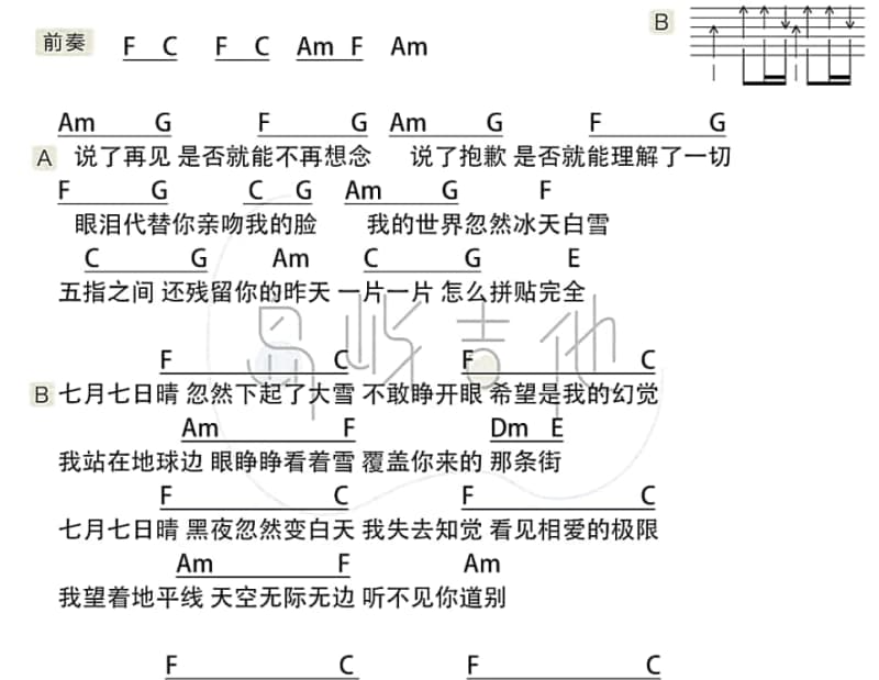 《心依》吉他谱_叶璐